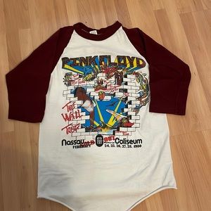 Pink Floyd ‘The Wall Tour’ February 1980 Baseball T Shirt